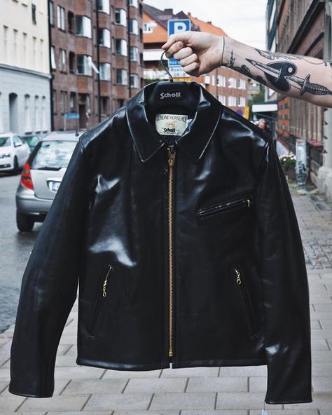 Schott Leather Jacket, Schott Jacket, Style Reference, Concept Clothing, Mens Fashion Rugged, Leather Jacket Outfits, Racing Jacket, Men's Leather Jacket, Vintage Type