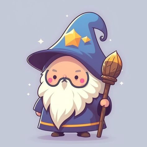 Cute Wizard Art, Wizard Tower Drawing, Simple 2d Game Art, Simple Wizard Drawing, Cute Wizard Drawing, Wizard Cartoon, Wizard Drawing, Wizard Illustration, Dnd Stickers