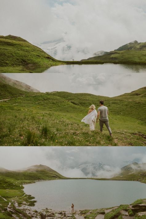 Alpine lake Engagement Photos by Marcella Laine Lake Engagement Photos, Lake Engagement, Washington Elopement, Chic Wedding Dresses, Classy Wedding Dress, Minimal Wedding, Alpine Lake, Swiss Alps, Nature Wedding