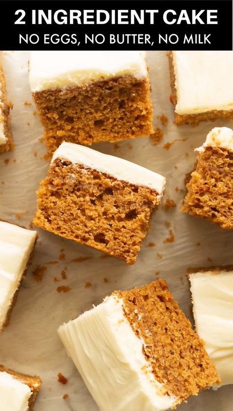 2 Ingredient Pumpkin Cake, Cake Mix And Pumpkin Puree, Pumpkin Cake Mix Cookies, Pumpkin Spice Cake Recipe, 2 Ingredient Cakes, Pumpkin Cake Mix, 2 Ingredient Desserts, Spice Cake Mix And Pumpkin, Spice Cake Recipes