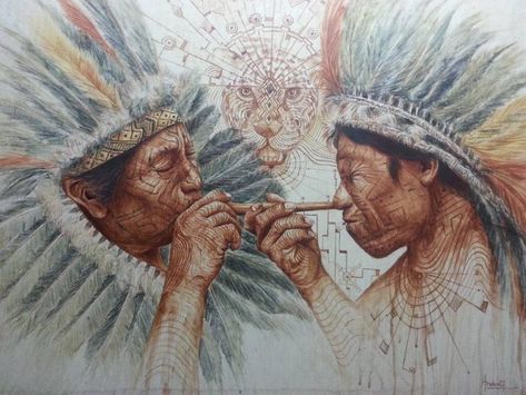 Rapé – the Sacred Amazonian Snuff You Blow Up Your Nose - EntheoNation Spiritual Paintings, Sacred Plant, Indigenous Tribes, Insta Pictures, Mystical Art, Visionary Art, Indigenous Art, Sacred Art, Ancient Art