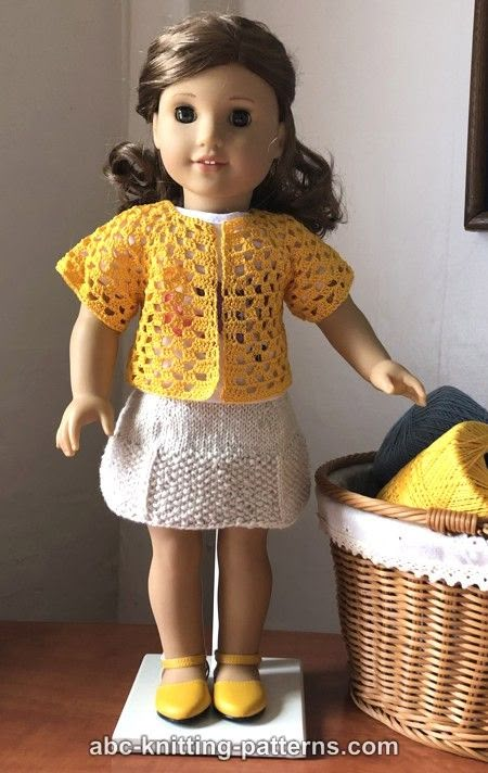 Our Generation Doll Crochet Pattern, American Girl Doll Clothes Crochet Pattern Free, Easy Crochet Doll Dress Free Pattern, American Girl Doll Crochet Patterns Free, Crochet American Girl Doll Clothes Free, Doll Crochet Pattern Free, Crochet Doll Sweater, Granny Stitch Cardigan, American Girl Clothes Patterns