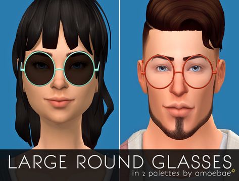 LARGE ROUND GLASSES in 2 colour palettes | Patreon Sims 4 Round Glasses, Cc Mods, Fact Of The Day, Dream Pop, Round Glasses, Different Colours, Colour Palettes, 2 Colours, Face Shapes