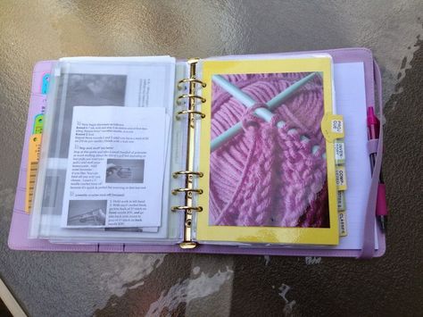 Knitting Binder Using A5 Kikki K Lilac Binder Craft Tracker, Crochet Binder, Knit Journal, Knitting Notebook, Knitting Journal, Crochet Journal, Knitting Organization, Craft Journal, Crochet Organizer