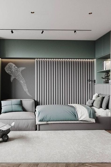 Boys Bedroom Modern, Modern Boys Rooms, Boys Room Design, Boy Bedroom Design, Modern Kids Room, Kids Bedroom Inspiration, Teenage Room, Kids Bedroom Designs, Kids Interior Room