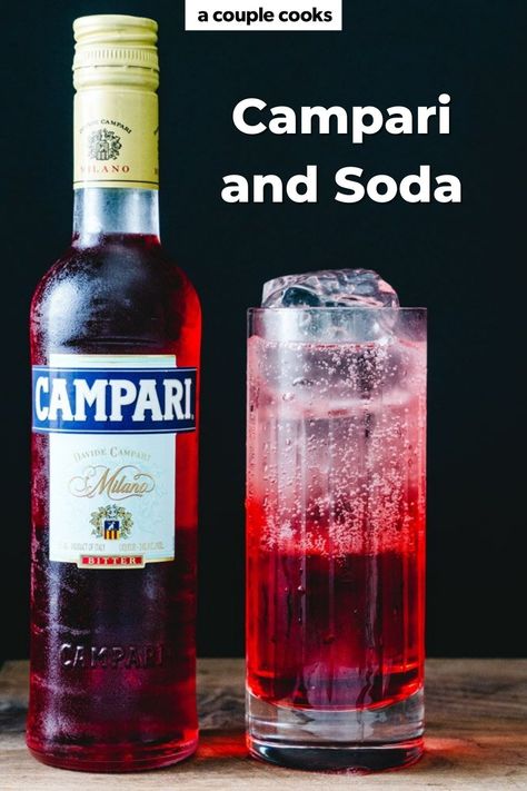 Campari and Soda is the easiest, most refreshing way to drink Campari! Add club soda for a bubbly, subtly bitter cocktail. #campari #campariandsoda Club Soda Drinks, Bitter Cocktail, Campari Drinks, Red Wine Spritzer, Campari Soda, Campari Cocktails, Gin And Soda, Tequila Soda, White Wine Spritzer