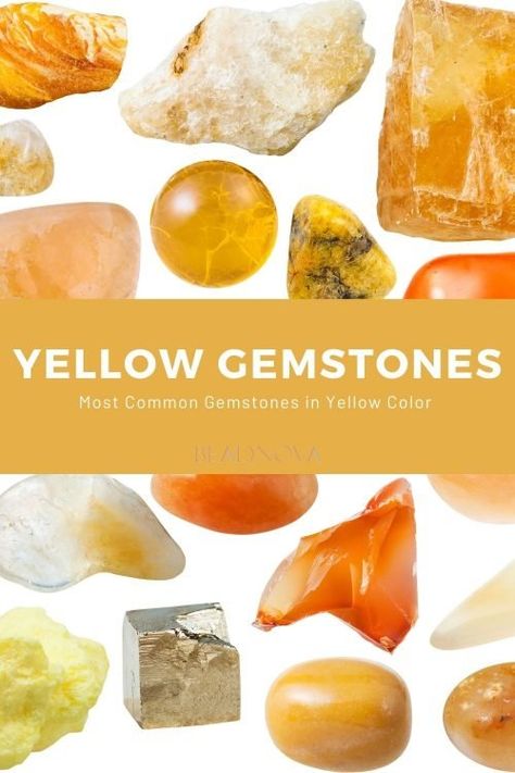 Yellow Gemstone Names | List of 7 Most Common Gemstones in Yellow Color - Beadnova Crystal Magick, Crystals Energy, Dead End Job, Yellow Gems, Become Wealthy, Lost My Job, Yellow Gemstones, Looks Black, Abundant Life