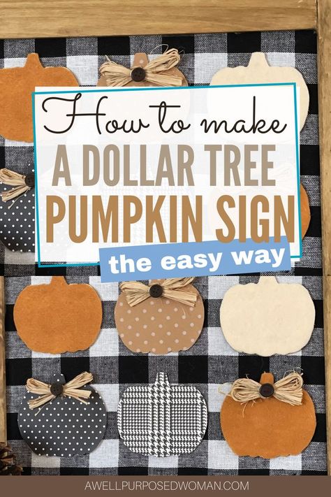 Dollar Tree Halloween Signs Diy, Pumpkin Patch Sign Diy, Pumpkin Patch Diy, Pumpkin Patch Decoration, Pumpkin Patch Craft, Pumpkin Patch Sign, Diy Fall Decor, Dollar Tree Pumpkins, Fall Decor Dollar Tree