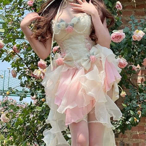 Kawaii Mini Dress, Pastel Princess, Short Graduation Dresses, Princess Design, Dress Name, Prom Dresses With Pockets, Harajuku Outfits, Girly Design, Victorian Vintage