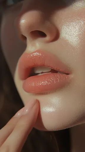 ↑↑↑ Larger size on website 🔸 The image is a close-up of a woman's face, highlighting her full, glossy lips and smooth skin. The l Face Highlighting, Glossy Lips, Smooth Skin, Woman Face, Natural Beauty, Close Up, Lips, Skin, Beauty