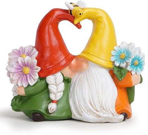 Couple Decor, Gnome Painting, Gnome Gifts, Summer Gnomes, Spring Gnomes, Couples Decor, Perfect Heart, Spring Birthday, Outdoor Living Decor