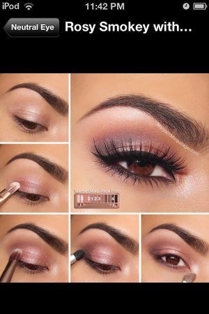 Pink Dress Makeup, Pink Wedding Makeup, Dusky Pink Dress, Simple Prom Makeup, Rosa Make-up, Prom Makeup For Brown Eyes, Wedding Hairstyles And Makeup, Wedding Makeup For Brown Eyes, Prom Eye Makeup