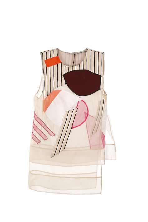 Resort 2016 Trend: Arts & Craft | Acne Studios' silk patchwork top... Art Teacher Outfits, Resort 2016 Fashion, Silk Patchwork, Resort Fashion, Patchwork Top, Trending Art, 2016 Trends, Sheer Fashion, Japan Design