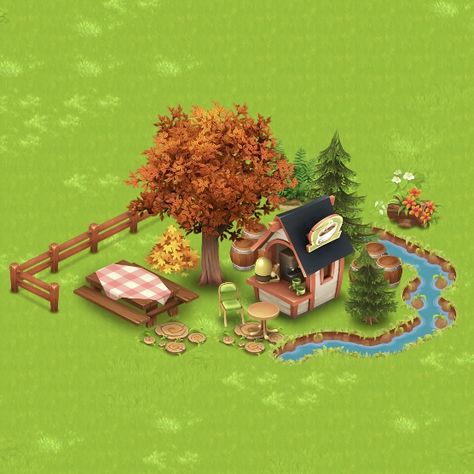 Hay Day Autumn Design, Hayday Farm Design Easy, Hay Day Farm Design, Stall Decorations, Hayday Farm Design, Farm Games, Farm Layout, Kiosk Design, Ipad Kids