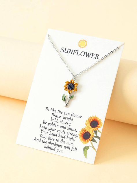 1pc Fashion Zinc Alloy Sunflower Pendant Necklace For Women For Daily LifeI discovered amazing products on SHEIN.com, come check them out! Sunflower Gifts, Sunflower Pendant, Sunflower Necklace, Fingerless Gloves Knitted, Circle Pendant Necklace, Circle Pendant, Kids Sleepwear, Fashion Jewelry Necklaces, Jewelry For Women