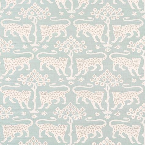 Woodland Leopard Sisal - Waterblue Wallpapers | Schumacher Sisal Wallpaper, Schumacher Wallpaper, Chic Mirror, Focal Wall, W Wallpaper, Hospitality Projects, Wallpaper Rolls, Grasscloth Wallpaper, Home Building Design