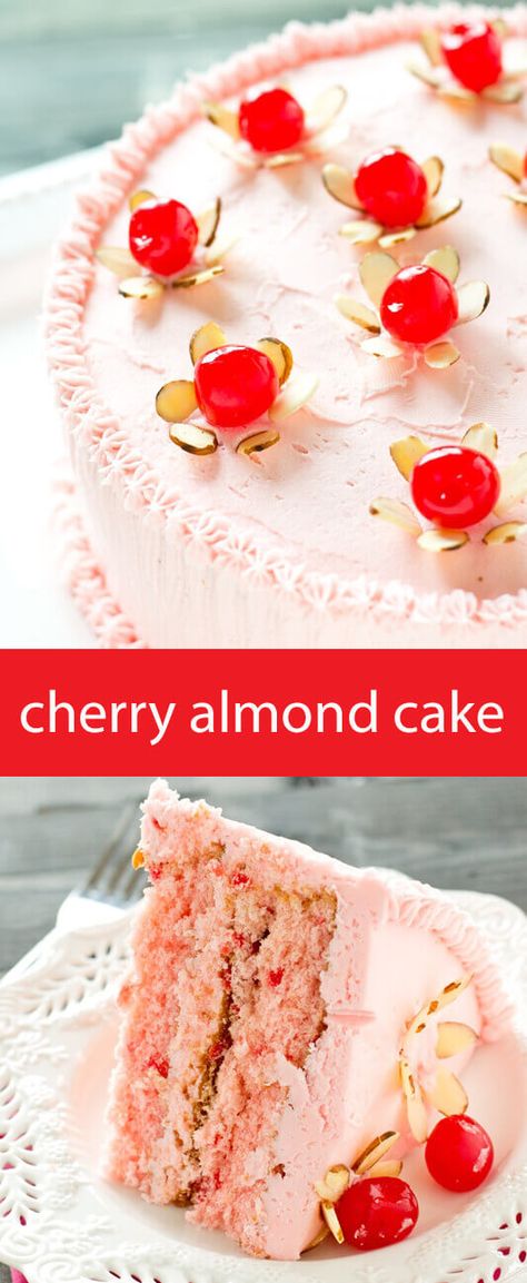 If you love cherries, you'll love this Cherry Almond Cake. 100% from scratch with a maraschino cherry frosting. via @thebestcakerecipes Cherry Almond Cake, Rodeo Cake, Birthday Cake Homemade, Cherry And Almond Cake, Cupcake Recipes From Scratch, Cherry Flowers, Almond Cake Recipe, Cake Homemade, Flowers Easy