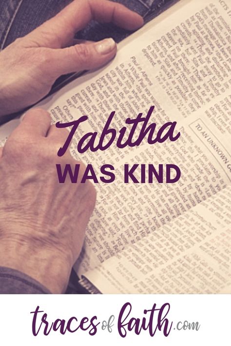 We don’t know much about her. Seven verses in the book of Acts, chapter nine, hardly tell a whole life’s story, but there are a number of things we can learn about Tabitha from this passage. She has a lot to teach us.  In Joppa there was a disciple named Tabitha (in Greek her name is Dorcas); she was always doing good and helping the poor. Acts 9:36 Tabitha Bible Story, Dorcas In The Bible, Biblical Women, The Book Of Acts, Book Of Acts, Acts 9, Bible Topics, Bible Study Topics, Bible Women