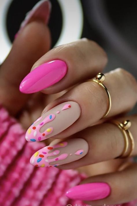 Noah Kahan Nails, Crazy Summer Nails, Sprinkle Nails, Food Nails, April Nails, Unghie Nail Art, Food Inspired, Inspired Nails, Crazy Nails