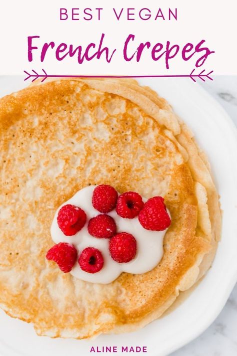 The best vegan crepes recipe you ever need to know! Eggless crepes are easy to make – let me show you how to make this vegan recipe at home! #crepes #recipe #vegan #best #eggless Eggless Crepe Recipe, Crepes Without Eggs, Eggless Crepes, Vegan Crepes Recipe, Crêpe Recipe, Best Crepes, French Crepe Recipe, Vegan Crepes, Chocolate Peanut Butter Desserts