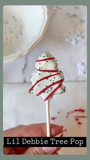 Lil Debbie Christmas Tree Cake Pops, Rudolph Cake Pops, Christmas Tree Cakesicle, Christmas Treat Packaging Ideas, Little Debbie Christmas Tree Cake Pops, Christmas Themed Cake Pops, Cherry Cake Pops, Gingerbread Cake Pops, Holiday Cakesicles