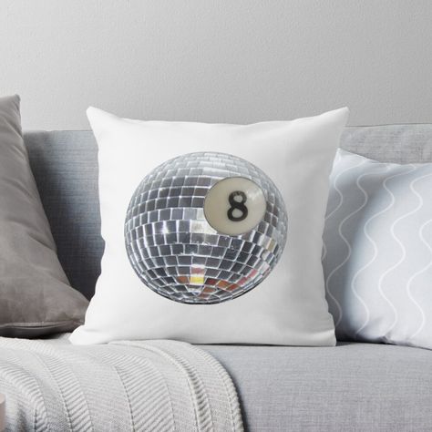 Get my art printed on awesome products. Support me at Redbubble #RBandME: https://www.redbubble.com/i/throw-pillow/Disco-8-Ball-by-user6744/153929026.5X2YF?asc=u 8 Ball Pillow, Ball Pillow, Eight Ball, 8 Ball, Disco Ball, Designer Throw Pillows, Pillow Sale, A Pillow, Awesome Products