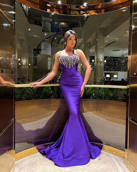 Gowns For Party Wear, Purple Long Dress, Formal Prom Dress, Luxurious Dresses, Floor Length Prom Dresses, Prom Dress Styles, Mermaid Evening Dresses, Formal Dresses Prom, Evening Dresses Long