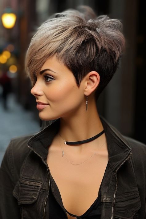 Punk Pixie Haircut, Undercut Nape, Longer Layers, Short Hair Images, Shaved Nape, Modern Haircuts, Short Hair Undercut, Edgy Short Hair, Stylish Haircuts