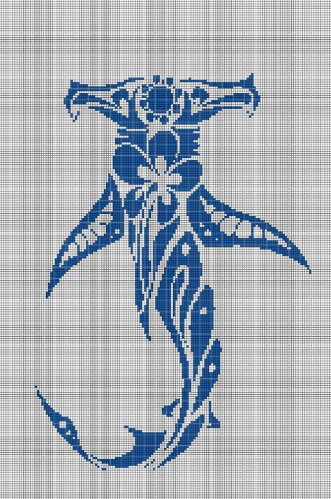 Hammerhead Shark Cross Stitch Pattern, Pixel Art Templates, Pixel Crochet, Tapestry Crochet Patterns, Crochet Design Pattern, Pixel Pattern, Pixel Art Pattern, Crochet Tapestry, Cross Stitch Animals