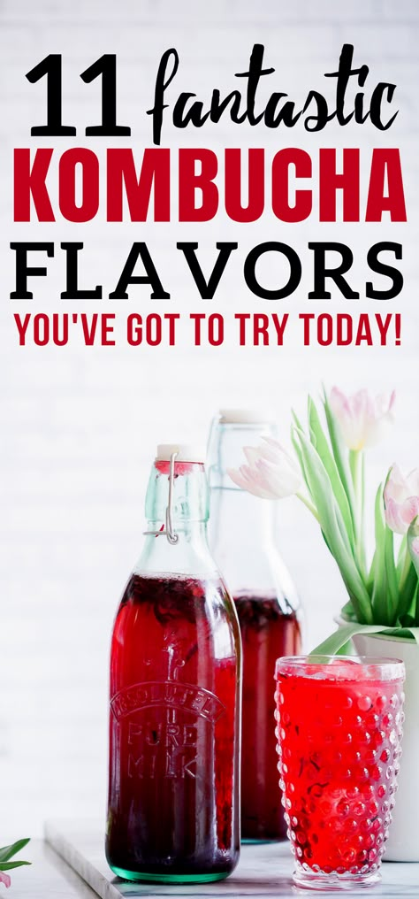 Make delicious flavored kombucha at home using one of these 11 kombucha flavoring ideas! Spritz Mocktail, Kombucha Flavors Recipes, Kombucha Brewing, Kombucha Recipes, Kombucha Flavors, Kombucha Scoby, Fermented Drinks, How To Brew Kombucha, Homemade Kombucha