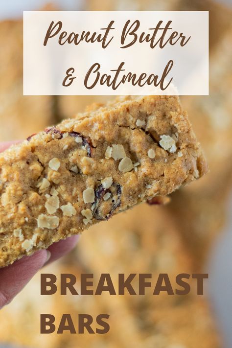 In just minutes you can have these wholesome breakfast bars ready for a weeks' worth of on-the-go breakfasts. Breakfast Bar Recipe, Easy Breakfast Bar, Recipe With Peanut Butter, Peanut Butter Breakfast Bar, Easiest Breakfast, Wholesome Breakfast, Breakfast Bars Recipe, Peanut Butter Breakfast, Oatmeal Breakfast Bars