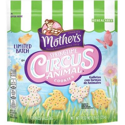 Mother's Spring Animals - 9oz : Target Circus Animal Cookies, Circus Cookies, Circus Animal Cookie, Spring Animals, Movie Snacks, Circus Animals, White Icing, Animal Crackers, Animal Cookies