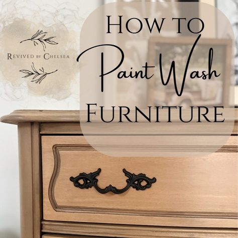 How to Paint wash Furniture — Revived by Chelsea Bedroom Furniture Painting Ideas, Paint Wash Furniture, Cream Painted Furniture, Cherry Wood Bedroom Furniture, Cherry Wood Bedroom, Tsp Cleaner, Paint Wood Furniture, Paint Wash, Words On Wood