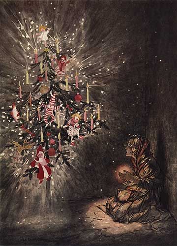 Arthur Rackham, the little match girl---One of the most heart-penetrating stories I read at Christmas time... Sulamith Wulfing, Hans Andersen, The Little Match Girl, Andersen's Fairy Tales, Hans Christian Anderson, Fairy Tale Art, Edmund Dulac, 동화 삽화, Christmas Tale