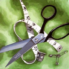 Scissors Painting, Sewing Shears, Sewing Artwork, Dress Maker, Still Life Pictures, Realistic Oil Painting, Craft Photography, Sewing Scissors, Still Life Drawing