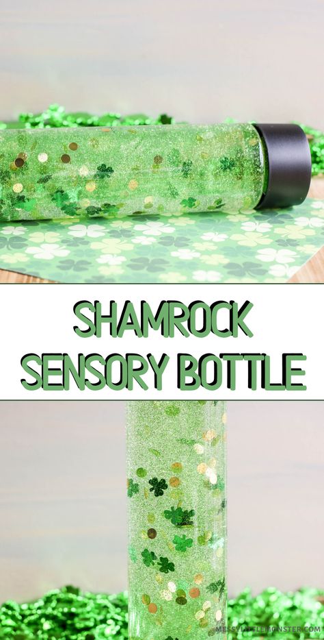 St Patrick’s Day Sensory Bottle, St Patricks Day Gross Motor For Toddlers, Easter Sensory Bottles, St Patricks Day Fun Activities, March Sensory Table Ideas, St Patrick's Day Sensory Activities, St Patricks Day Sensory Play, St Patrick’s Day Sensory Bin, St Patrick’s Day Toddler Activities