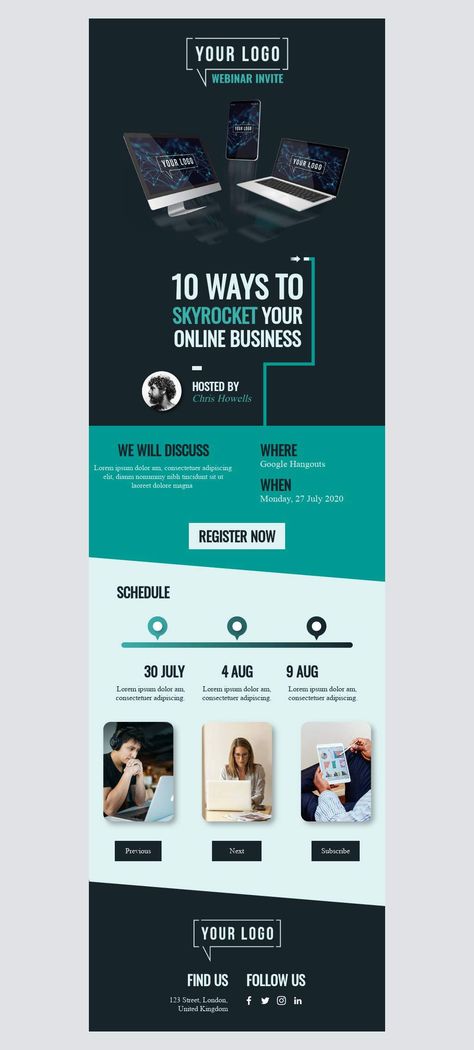 Webinar Invitation, Professional Email Templates, Html Email Templates, Professional Email, Bee Free, Email Template Design, Google Hangouts, Computer Internet, Email Template