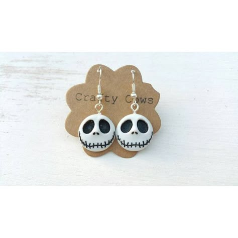 Nightmare before Christmas Jack Skellington face earrings Jack... ($7.17) ❤ liked on Polyvore featuring jewelry, earrings, button earrings, nickel free jewelry, disney jewelry, christmas jewelry and disney Jack Skellington Gift, Nightmare Before Christmas Jewelry, Polymer Clay Projects Diy, Earrings Disney, Nightmare Before Christmas Gifts, Jack Skellington Faces, Polymer Clay Halloween, Halloween Clay, Polymer Clay Ring