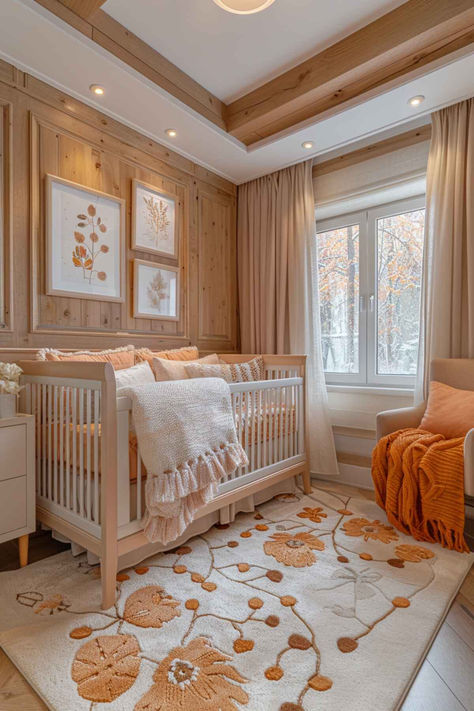 50 Beautiful Baby Girl Nursery Decor Ideas for a Warm Atmosphere Zoella Nursery, Baby Girl Nursery Inspiration, Baby Girls Room Ideas, Winnie The Pooh Girl Nursery, Girl Boho Nursery Ideas, Orange Nursery Girl, Baby Girl Nursery Decor Ideas, Colorful Nursery Ideas, Cozy Nursery Ideas