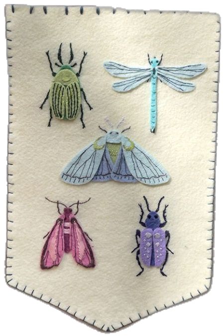 Bug Applique, Quilt Animals, Bug Crafts, Cute Sewing Projects, Embroidered Felt, Felt Embroidery, Felt Projects, Hand Embroidery Art, Slow Stitching