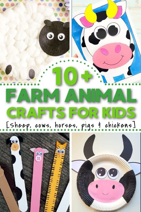 Are you looking for farm animal crafts for kids? We've got 10 Amazing farm animals craft ideas for toddlers and preschoolers! Perfect for farm lesson plans and a farm week theme! Easy Farm crafts for kids! Easy Farm Crafts, Handprint Farm Animals, Farm Animals Crafts For Toddlers, Farm Craft For Toddlers, Farm Lesson Plans, Animals Craft Ideas, Farm Crafts For Kids, Farm Animal Crafts For Kids, Farm Animals Craft