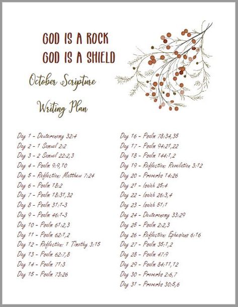 God is a Rock; God is a shield; write a verse a day October Scripture Writing Plan, October Scripture, Scripture Plans, Gods Wisdom, Bible Writing, Scripture Writing Plan, Verse Memorization, Bible Verse Painting, Youth Bible Study