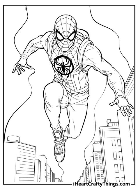 Miles Morales Coloring Pages, Different Suit Styles, 2024 Cake, Spiderman Miles, Recreation Therapy, Miles Morales Spiderman, Book Artwork, Comic Book Artwork, Coloring Sheets For Kids