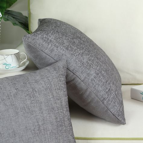 CaliTime Pack of 2 Cozy Throw Pillow Covers Cases for Couch Sofa Home Decoration Solid Dyed Soft Chenille 20 X 20 Inches Medium Grey -- Want additional info? Click on the image. (Note:Amazon affiliate link) Grey Throw Pillow, Couch Accent Pillows, Cozy Throw Pillows, Prime Colors, Sofa Home, Couch Sofa, Best Pillow, Square Pillow, Amazon Affiliate