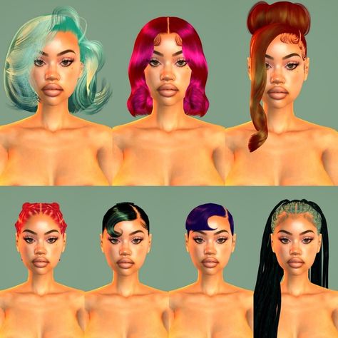 Recolors | Patreon Sims 4 Finger Waves, Sims 4 Dyed Hair Cc, 27 Piece Hairstyles, Finger Waves, Room Design Bedroom, Design Bedroom, Orange Hair, Sims 4 Cc, Dyed Hair