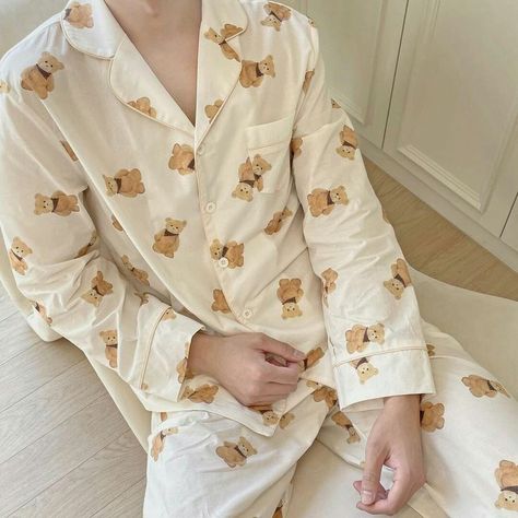 Sleepwear Aesthetic, Gothic Fashion Men, Korean Style Boy, Sleepover Outfit, Korean Pajamas, Kawaii Pajamas, Pajamas Aesthetic, Boys Pjs, Pajama Outfit