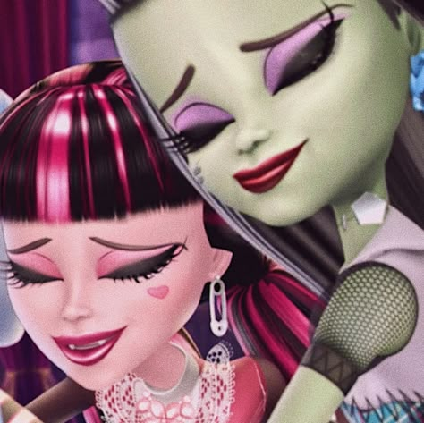 Frankie Stein And Draculaura, Draculaura And Frankie, Monster High Room, Dark Blackpink, Draculaura Aesthetic, Blackpink Black, Skelita Calaveras, 2000s Cartoons, Monster High Pictures