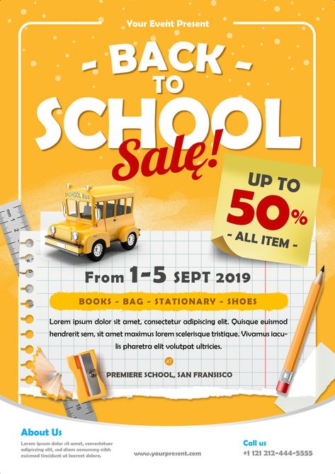 Back To School Sale Flyer Template PSD Back To School Sales Flyer, Back To School Sale Flyer, Sales Flyer, Tax Prep, Back To School Sale, Credit Repair Services, Back 2 School, Back To School Sales, Sale Flyer