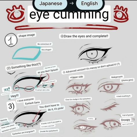 Stylized Eyes Tutorial, Manhwa Art Style Tutorial Eyes, How To Draw Eyelashes Digital, Eyelash Drawing Reference, Glasses Art Reference, How To Draw Pupils, Eye Shading Tutorial, Eye Shapes Drawing, How To Draw Eyelashes