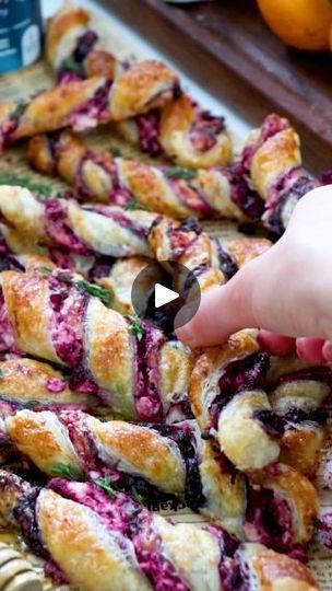 14K reactions · 9.6K shares | These Blackberry Goat Cheese Puff Pastry Twists are a delicious appetizer perfect for a last-minute holiday recipe! Pair them with triple berry breez’r... | By BUBBL'R | Facebook Blackberry Goat Cheese Twist, Goat Cheese Puff Pastry, Blackberry Goat Cheese, Crescent Roll Ideas, Blackberry Cream Cheese, Pastry Twists, Graze Board, Puff Pastry Twists, Cream Cheese Puff Pastry